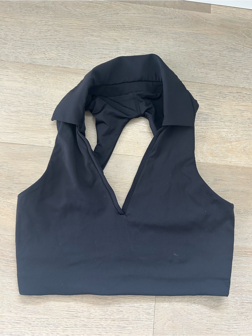 Lululemon Black Collared V-Neck Women's bra Top
